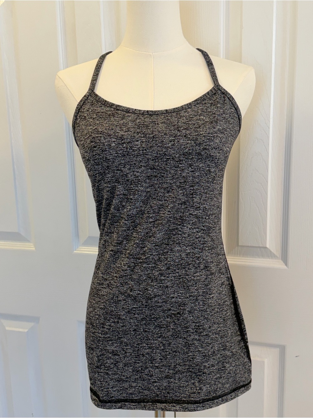 lululemon Heather Gray Black Racerback Athletic Workout Tank Top